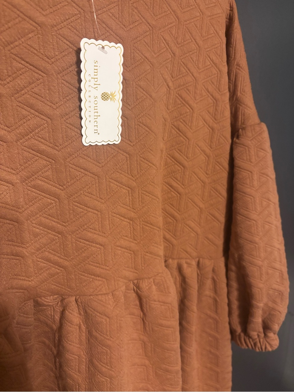 Simply Southern Women’s Textured Rust Brown Dress